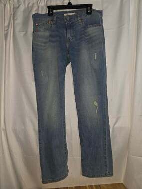 Levi's Boyfriend Jeans 28x26 Light Wash Distressed Relaxed